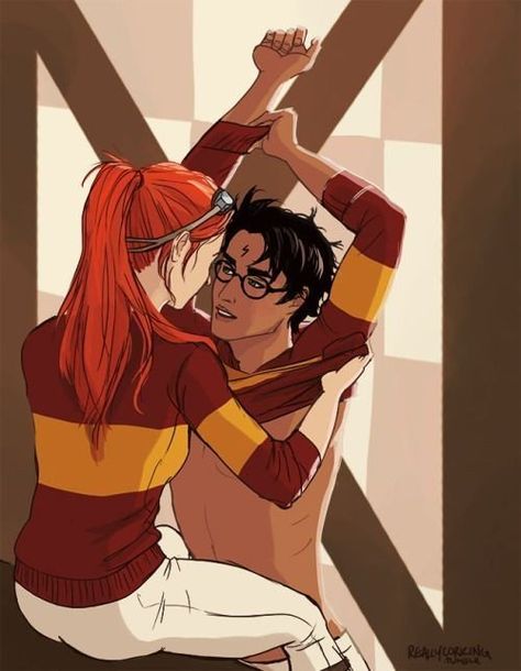 Harry X Ginny Fanart, Ginny Weasley Fan Art, Drawing Harry Potter, James Darcy, Harry Ginny, Quidditch Pitch, Harry Potter Sketch, Harry Potter Ginny Weasley, Harry Potter Ginny