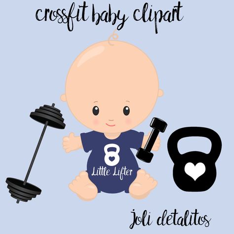 crossfit baby clipart by JoliDetallitos on Etsy Crossfit Baby, Baby Shower Checklist, Fancy Writing, Moist Pumpkin Bread, Pumpkin Bread Recipe, Baby Cookies, Shower Bebe, Baby Cross, Baby Gym