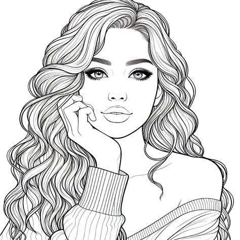 Cartoon People Coloring Pages, Realistic Coloring Pages Of People, People Coloring Pages For Grown Ups, Person Coloring Page, Coloring Pages People, Realistic Coloring Pages, Faces Coloring Pages, Portrait Coloring Pages, Face Coloring Pages