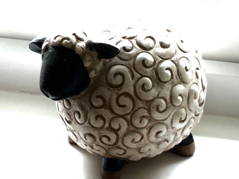 Ceramic sheep Clay Sheep Sculpture, Air Dry Clay Sheep, Ceramic Sheep Pottery, Sheep Pottery, Clay Sheep, Sheep Ceramic, Ceramic Sheep, Pottery Making Illustrated, Coil Pottery