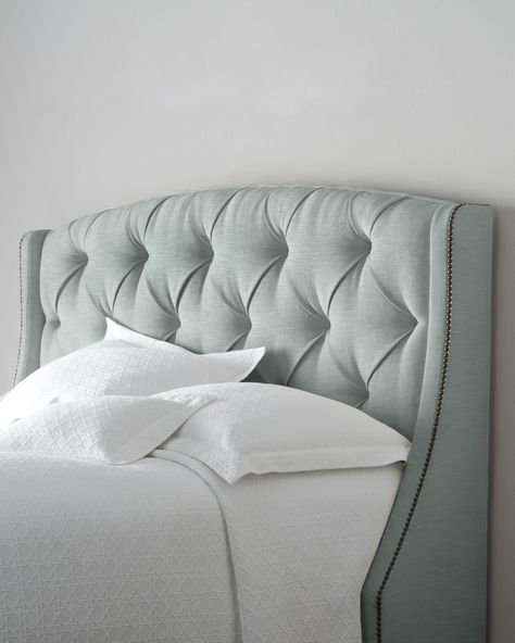 Bernhardt "Rami Wing" Tufted Headboard Tufted Headboards, Bar Outdoor, Hampton Style, Casa Country, Fabric Headboard, Bernhardt Furniture, Headboard Designs, Tufted Headboard, Metal Bed Frame