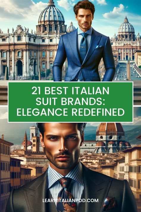 👔 Step into the world of unparalleled elegance with the 21 best Italian suit brands. Discover suits crafted from the finest Italian wool and silk, each piece a testament to expert tailoring and meticulous attention to detail. Experience sophistication and style like never before. #BestItalianSuitBrands #ItalianElegance Italian Suits Men, Italian Suits For Men, Mens Italian Suits, Italian Men Style, Italian Style Suit, Versace Suits, Mens Sport Jacket, Elegant Men Style, Italian Mens Fashion