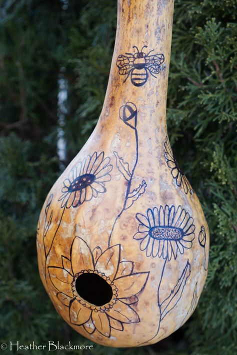 Grow Birdhouse Gourds to Make...Birdhouses, Duh! Making A Bird House, Gourd Bird Houses, Birdhouse Gourds, Wren House, Bird Feeder Poles, Gourds Birdhouse, Bird Houses Painted, Birdhouse Designs, Bird Houses Diy