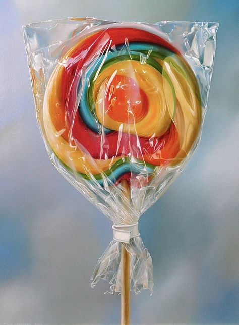 Lollypop Tjalf Sparnaay Tjalf Sparnaay, Hyper Realistic Art, Hyperrealism Paintings, Kristina Webb, Hyper Realism, Hyper Realistic Paintings, Realistic Oil Painting, Candy Art, Simple Canvas Paintings