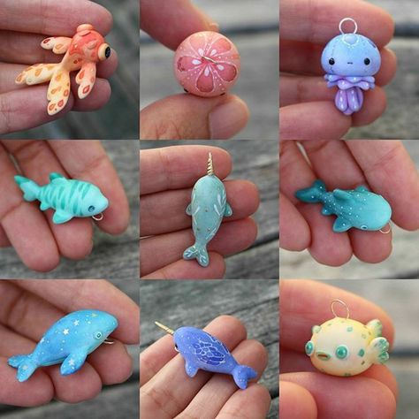 Polymer Clay Kawaii, ดินปั้น Polymer Clay, Tanah Liat, Puffer Fish, Clay Diy Projects, Polymer Clay Animals, Cute Polymer Clay, Polymer Clay Miniatures, Clay Animals