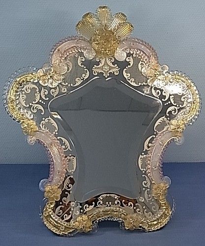 BEAUTIFUL MEDIUM MURANO ART GLASS MIRROR VINTAGE ITALY 1930´S Venitian Mirror, Pretty Mirrors, Decorated Frames, Venetian Glass Mirror, Ornate Mirrors, Murano Glass Mirror, Old Mirrors, Murano Art, Antique Mirrors