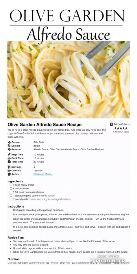 Cream Cheese And Heavy Cream Recipes, Recipes For Chicken Alfredo, Recipes Using Cream Cheese Dinner, P F Chang Recipes, Heavy Cream Pasta Recipes, Cream Cheese Meals, Homemade Fettucini Alfredo Sauce, Easy Recipes With Cream Cheese, Meals With Cream Cheese