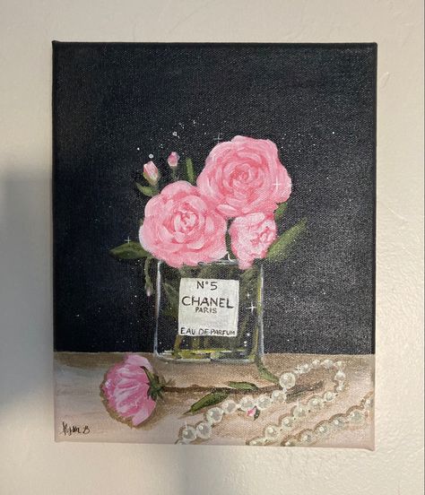 Dior Painting, Bow Painting, Acrylic Painting Pink, Inspiration Painting, Cute Canvas Paintings, Cute Canvas, Art Inspiration Painting, Art Styles, Canvas Paintings