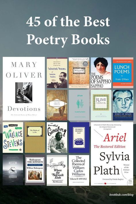 45 poetry books everyone should read in their lifetime.  #books #poetry #poems Books About Poetry, Poetry Classics Books, Poetry To Read, Must Read Poetry Books, Best Poetry Books Of All Time, Classic Poetry Books To Read, Poets To Read, Good Literature Books, Best Classic Poetry Books