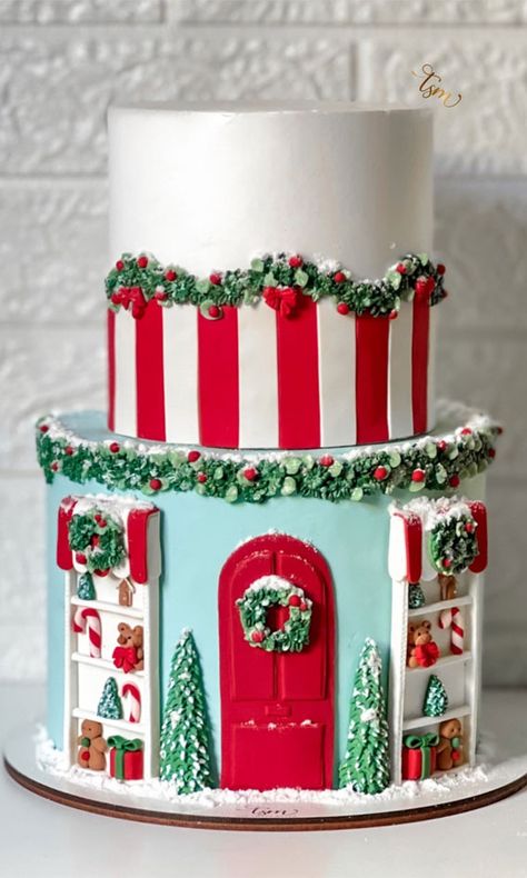 festive cake ideas, festive Christmas cake pictures, Christmas cake, winter cake, winter cake ideas, Unique Christmas Cake Designs, Christmas Cake 2 Tier, 2 Tier Christmas Cake Ideas, Christmas Cake Ideas For Kids, North Pole Cake, Christmas Theme Cake Ideas, Christmas Cake Fondant, Winter Cake Ideas, Christmas Cake Design