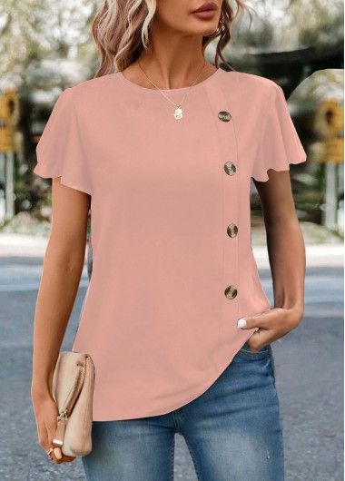 Stylish Tops For Women, Round Neck Shirt, Crew Neck Shirt, Casual Blouse, Trendy Tops, Neck Shirt, Fashion Tops, Black Blouse, Printed Blouse