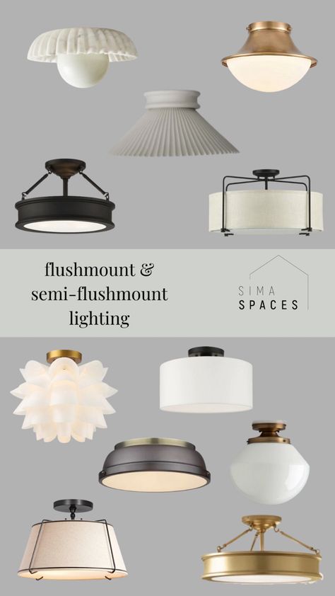 A variety of semiflush and flushmount lighting for your entryway, hallway, bedroom, closet, living room 3 Bulb Ceiling Light, School House Light Fixture, Ceiling Hugging Light Fixture, Transitional Semi Flush Mount Lighting, Transitional Ceiling Lights, Traditional Entryway Lighting, Transitional Hallway Lighting, Mud Room Light Fixtures, Small Entry Way Lighting Ideas