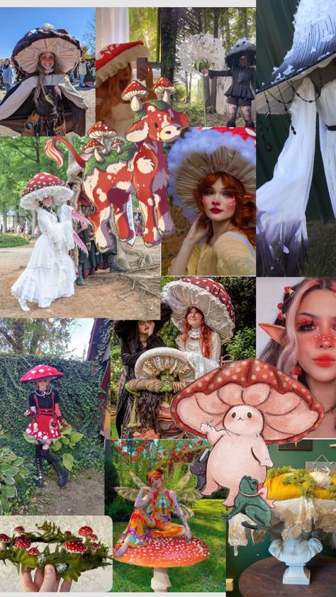 Mushroom Cosplay!! Amanita Mushroom Costume, Mushroom Fairy Halloween Costume, Fairy Tea Party Outfit, Mushroom Costume Women, Mushroom Costume Diy, Mushroom Corset, Mushroom Fairy Costume, Mushroom Cosplay, Mushroom Skirt