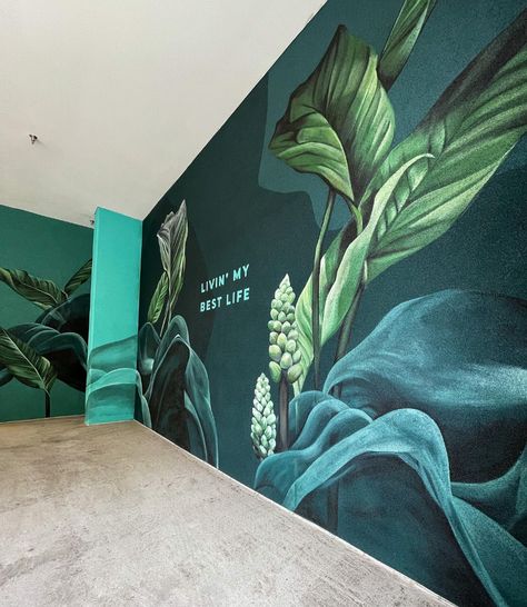 Mural Wall Art Interiors, Indoor Mural, Floral Mural, Interior Murals, My Best Life, Murals Street Art, Mural Design, The Apartment, Mural Art