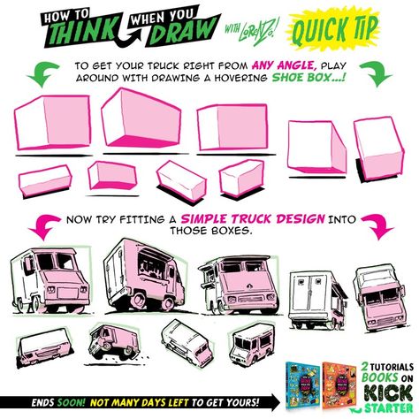 Etherington Brothers, Perspective Drawing Lessons, Comic Tutorial, Drawing Exercises, Perspective Drawing, Truck Design, Drawing Lessons, Art Tutorials Drawing, Digital Art Tutorial