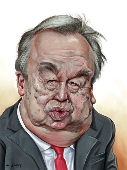 Antonio Guterres Secretary-General of the United Nations by Sebastián Cast Antonio Guterres, United Nations, Drawing Ideas, It Cast, Male Sketch, The Unit, Drawings, Fictional Characters