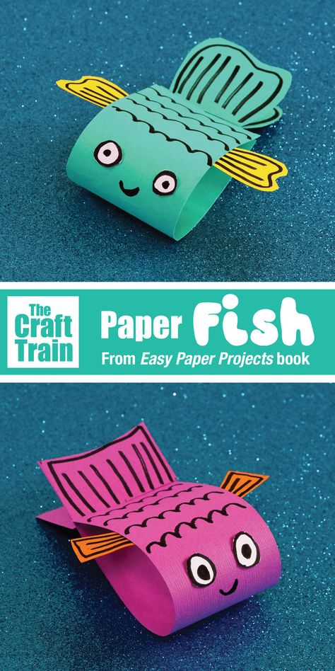 Paper Fish Craft, Kunst For Barn, Fish Craft, Paper Fish, Construction Paper Crafts, Quick And Easy Crafts, Fish Crafts, Animal Crafts For Kids, Creative Craft