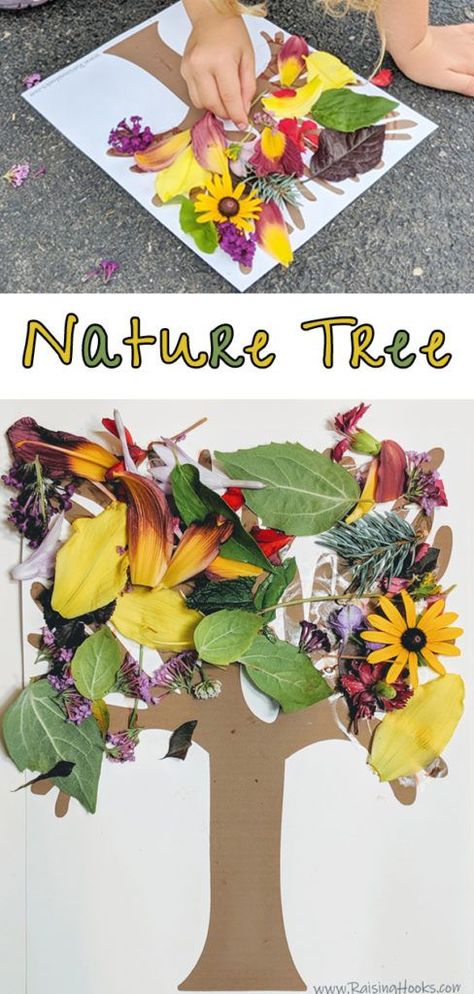 Høstaktiviteter For Barn, Crafts Nature, Mainan Diy, Crafty Kids, Toddler Art, Toddler Learning Activities, Nature Tree, Nature Kids, Nature Crafts