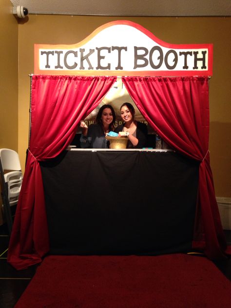 Diy Ticket Booth, Diy Ticket, Halloween Party Backdrop, Bollywood Theme Party, Freshers Party, Movie Night Birthday Party, Hollywood Party Theme, Bollywood Theme, Painted Decor