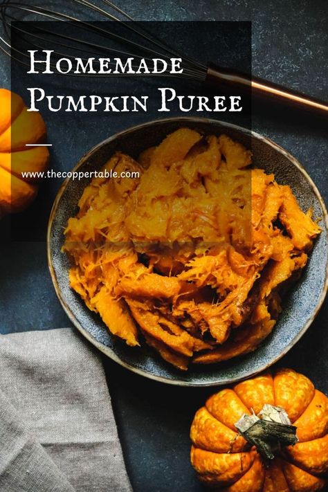 Bowl of pumpkin puree. Make Pumpkin Puree, Pumpkin Lasagna, Pumpkin Puree Recipes, Frozen Pumpkin, No Bake Pumpkin Cheesecake, Cook More, Cooking Pumpkin, Pumpkin Scones, Homemade Pumpkin Puree