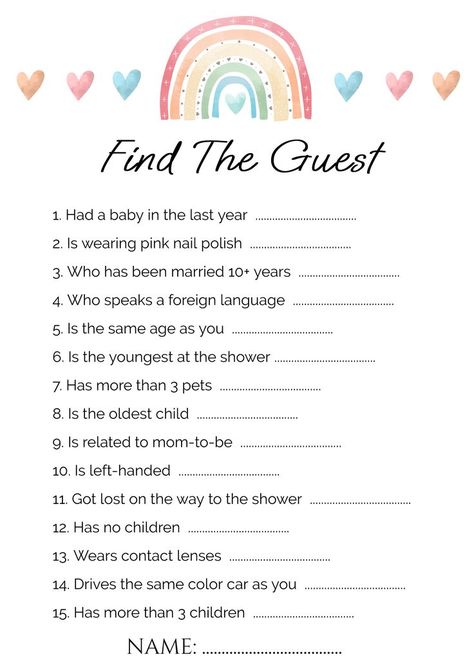 Find The guest game April Shower Baby Shower Theme, Rainbow Bridal Shower Ideas, Baby Shower Color Themes Boy, Over The Rainbow Baby Shower Theme, Spring Baby Shower Games, Baby Shower Ideas Rainbow Theme, Easter Theme Baby Shower Ideas, Lesbian Baby Shower Ideas, Rainbow Gender Reveal Ideas