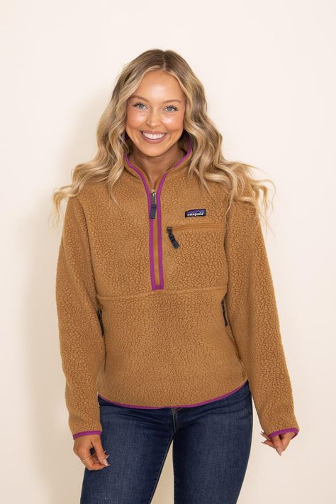 Patagonia Women's Retro Pile Marsupial Half Zip Pullover in Brown Cabin Outfit, Patagonia Retro Pile, Patagonia Clothing, Patagonia Style, Patagonia Women, Patagonia Fleece, Patagonia Jacket, Patagonia Jackets, Half Zip Pullover