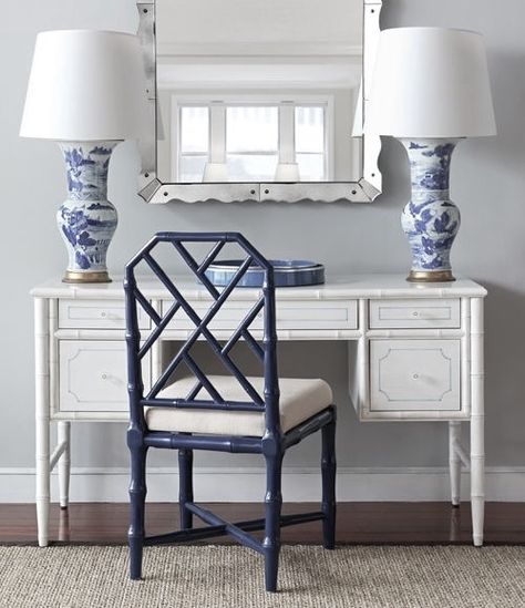 Chippendale Chairs, Painted Bamboo, Chinoiserie Decorating, Smart Tiles, Bungalow 5, Blue And White Chinoiserie, Bamboo Chair, Blue White Decor, Bamboo Furniture