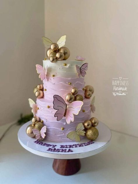 Cake Decorating 2 Tier, Pastel Butterfly Cake 2 Tier, Butterfly Theme Cake 2 Tier, Butterfly Cake 1st Birthday, Two Tier Butterfly Cake, 1st Birthday Cake 2 Tier, 2 Tier Butterfly Cake, Butterfly Theme Cake 1st Birthdays, 2 Tier Cake Design