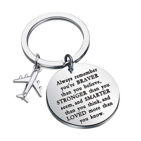 PRICES MAY VARY. Pilot Keychain-Flight Crew Gift-Pilot To Be Gift-Graduation Gift For Pilot Student -Airline Worker Gift-Airline Worker Keychain-Pilot Keychain For Boyfriend. Always remember you're braver than you believe, stronger than you seem, and smarter than you think, and loved more than you know. Material: Stainless steel, it is lead free and nickel free. Stainless Steel is hypo allergenic, it doesn’t rust, change color or tarnish. Size:The round pendant measure 30mm(1.18inch)in diameter. Pilot Boyfriend, Pilot Student, Keychain For Boyfriend, Pilot Gifts, Flight Crew, Boyfriend Quotes, Gift Graduation, Charm Keychain, Stronger Than You