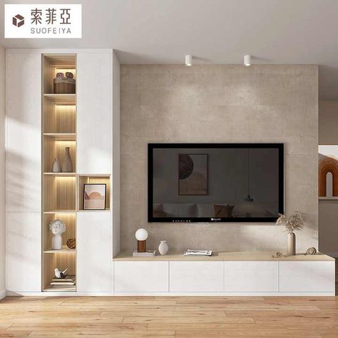 Tv Fal, Bedroom Tv Wall, Wall Unit Designs, Wooden Tv Cabinet, Living Room Wall Units, Living Room Tv Cabinet, Tv Cabinet Design, Tv Room Design, Tv In Bedroom