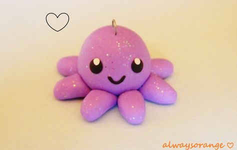 Clips Decorados, Jumping Clay, Clay Monsters, Handmade Crafts Gifts, Baby Octopus, Clay Magnets, How To Make Clay, Tanah Liat, Clay Baby