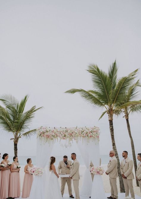 Destination Wedding Weekend Itinerary | Destination Weddings Pink Beach Wedding, Destination Wedding Weekend, Light Pink Bridesmaids, Beach Wedding Pink, Wedding Weekend Itinerary, Light Pink Bridesmaid Dresses, Destination Wedding Reception, Beach Wedding Decorations Reception, Bridal Party Getting Ready