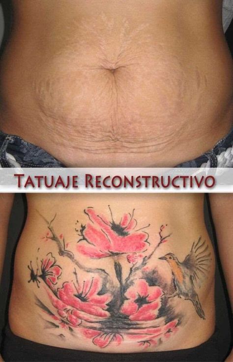 Ideas For Concealing Stretch Marks With Tattoos | Body Art Guru Stretch Mark Tattoo, Lower Belly Tattoos, Pictures Of Tattoos, Tattoo Cover Ups, Tummy Tattoo, Stomach Tattoos Women, Stomach Tattoo, Tattoos To Cover Scars, Belly Tattoos