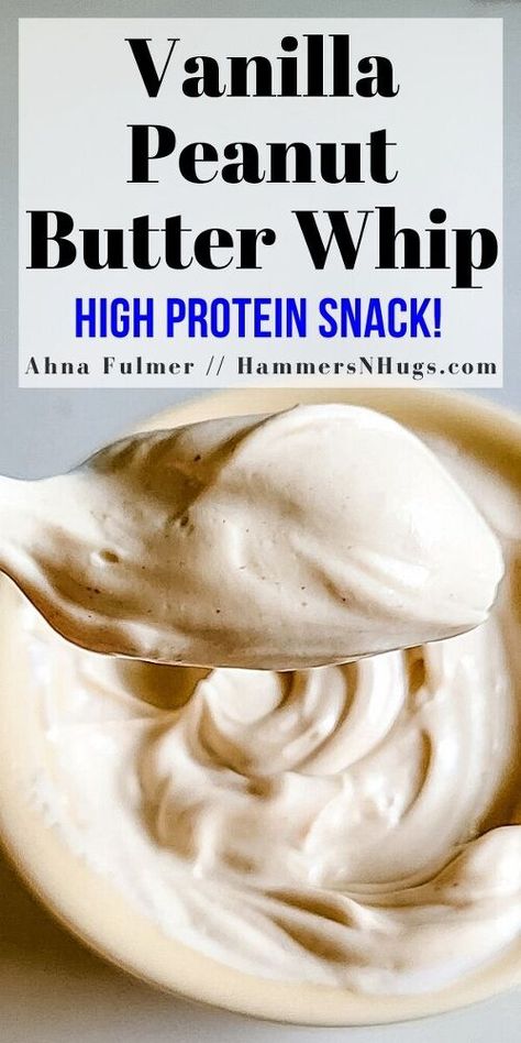 With only two ingredients this delicious vanilla peanut butter whip recipe is an easy, high-protein snack that can be whipped up in minutes. Peanut Butter Whip, Whipped Peanut Butter, Peanut Butter Yogurt, High Protein Snack, Dressing For Fruit Salad, Apple Fritter Bread, Light Breakfast, Frozen Snack, Protein Snack