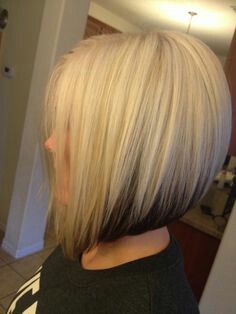 Blonde on top and Brown underneath Platinum Blonde Bobs, Inverted Bob Haircuts, Bob Hair Color, Inverted Bob Hairstyles, 2015 Hairstyles, Inverted Bob, Ombré Hair, Haircuts Short, Bob Hair