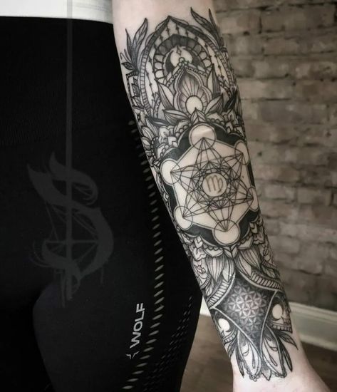 101 Best Metatron's Cube Tattoo Ideas You Have To See To Believe! - Outsons Metatron Cube Tattoo, Cube Tattoo, Sacred Geometric Tattoo, Calf Tattoo Ideas, Geometric Flower Tattoo, Metatron Cube, Flower Of Life Tattoo, Dr Woo, Dragon Sleeve Tattoos