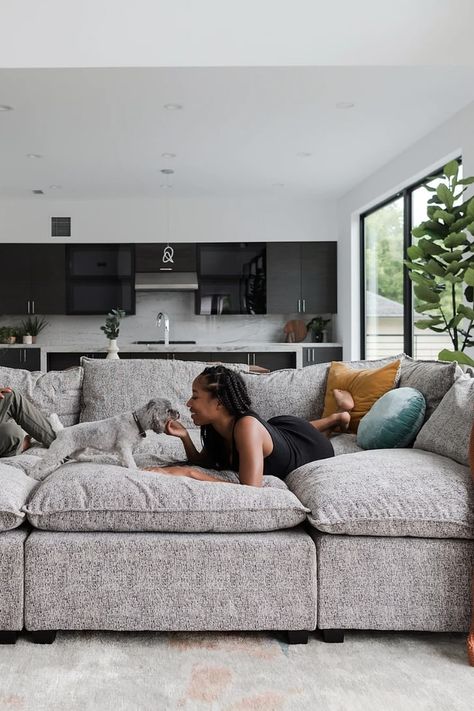 Washable Modular Sofa, Modular Sofa Living Room Small Spaces, Grey Modular Sofa, Comfy Sofa Living Rooms, Couches Living Room Comfy, Sofa Trends, Sectional Sofa Comfy, Most Comfortable Couch, Comfy Sectional