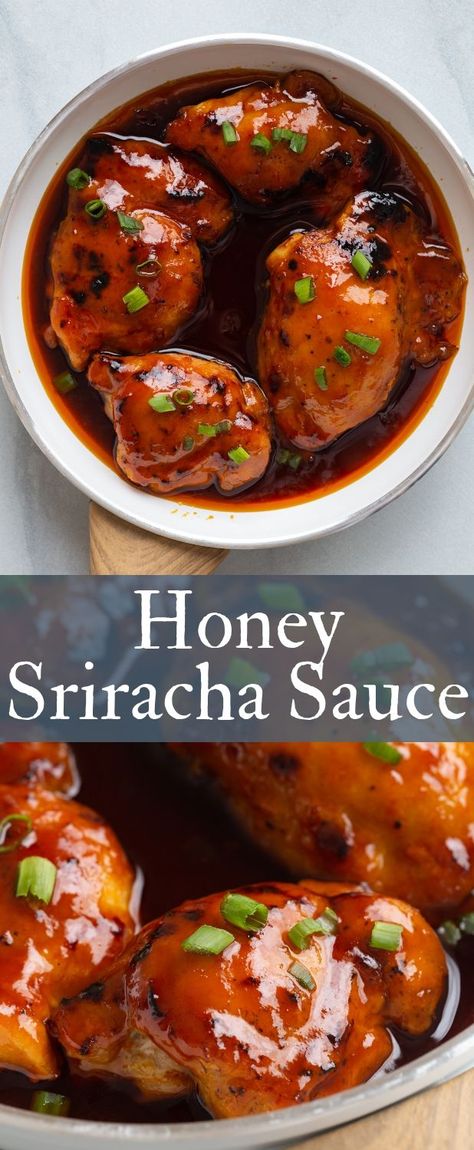 Sweet and spice honey sriracha sauce is perfect with grilled chicken, baked chicken, and chicken wings! Sriracha Sauce Recipe, Chicken Wing Sauce Recipes, Honey Sriracha Sauce, Wing Sauce Recipes, Chicken Wing Sauces, Chicken Baked, Honey Sauce, Wing Sauce, Sauce For Chicken