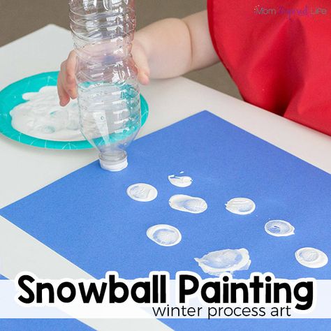 Snowball Painting, Winter Art Project, Winter Activities For Toddlers, Winter Crafts For Toddlers, Winter Crafts Preschool, Winter Activities Preschool, Preschool Art Projects, January Crafts, Art Project For Kids