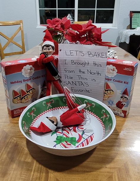 Elf On The Shelf Cookie Decorating Ideas, Cooking Elf On The Shelf, Elf On The Shelf Double Trouble, Elf On The Shelf Bake Cookies, Elf Baking Cookies, Elf On The Shelf Duo Ideas, Double Elf Ideas, Elf On Shelf Baking Ideas, Baking Elf On The Shelf