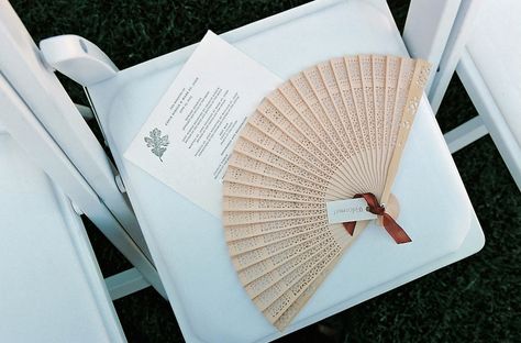 Chairs For Wedding, Fans Wedding, Alfresco Wedding, Outdoor Fans, Hand Fans For Wedding, Inside Weddings, Ceremony Chairs, Wedding Hands, Outdoor Fan