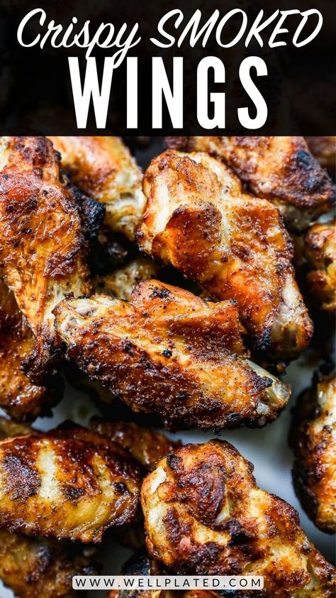 Smoker Chicken Wings, Traeger Grill Recipes Chicken, Smoker Recipes Chicken, Grilled Chicken Wings Recipe, Chicken Wing Seasoning, Smoked Chicken Recipes, Smoked Wings, Frozen Chicken Wings, Chicken Wing Recipes Baked