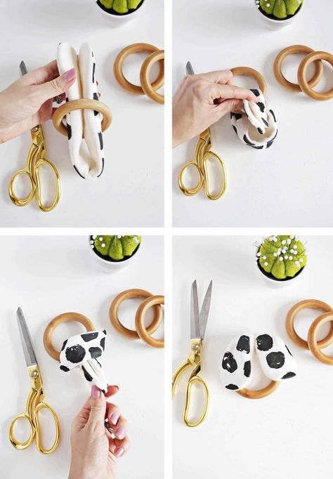 Wooden Ring Crinkle Teether DIY - A Beautiful Mess Perlengkapan Bayi Diy, Diy Teethers, Baby Toys Diy, Diy Bebe, A Beautiful Mess, Baby Sewing Projects, Teething Ring, Baby Projects, Baby Teethers