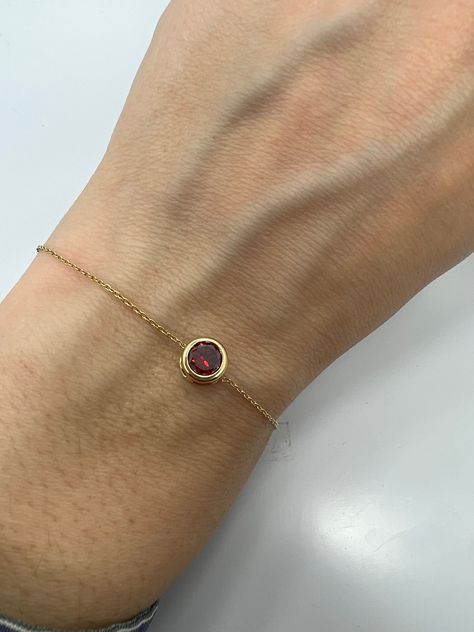 Jewelry Redesign, Holiday Bracelet, Solitaire Bracelet, Minimal Bracelet, Bezel Bracelet, Nautical Bracelet, Bracelets With Meaning, Ruby Bracelet, Design Bracelet