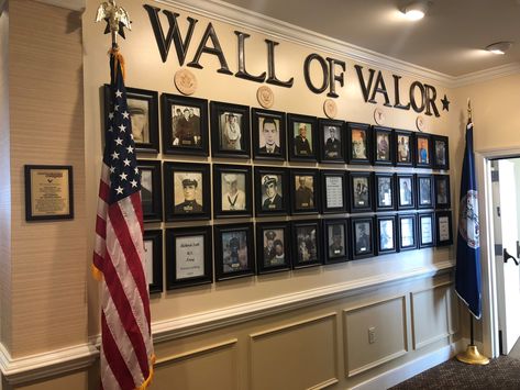 Wall Of Honor Ideas, Vfw Auxiliary Ideas, Wall Of Honor For Veterans Ideas, Veteran Wall Of Honor Ideas, Veterans Wall Of Honor Ideas, Veterans Memorial Wall Ideas, Vfw Auxiliary, Airport Office, Veterans Wall Of Honor