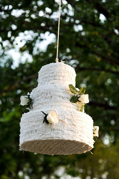 Immediately following the ceremony, let attendees take a swing at a pinata full of treats. Bonus points if it’s wedding-themed, like this one! Wedding Pinata, Boda Mexicana, Wedding Activities, Future Wedding Plans, Wedding Entertainment, Mexican Wedding, Wedding Games, Wedding Mood, Backyard Wedding