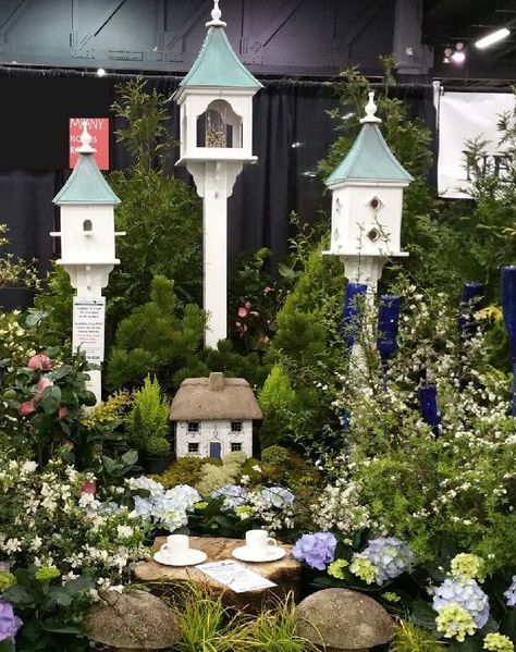 Copper/Vinyl Birdhouses & Feeders~ Inspiration for spring gardens and outdoor spaces. Atlanta Home & Garden Show 2016 Backyard Garden Diy, Garden Birdhouses, Bird House Plans, Garden Display, Copper Roof, Garden Show, Garden Layout, Garden Cottage, Garden Crafts