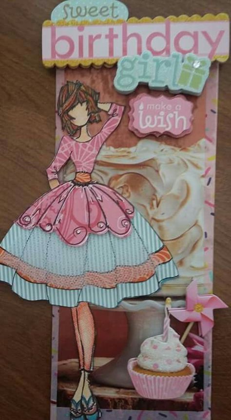 Made by Tamara Lewis. Prima Paper Dolls, Prima Doll Stamps, Julie Nutting, Hand Made Greeting Cards, Prima Marketing, Scrapbooking Stamps, Making Greeting Cards, Handmade Tags, Doll Crafts