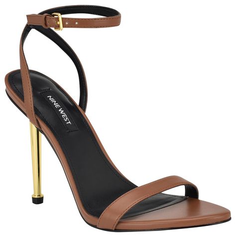 PRICES MAY VARY. Stay fashionable in the Nine West Reina dress sandal. This sandal features a simple yet sexy silhouette that is paired with a skinny high heel and trendy almond toe. Perfect for dressing up or down! Founded in 1978, Nine West empowers women to take on the world in style, from day to night. Open/Almond Toe Buckle Closure 3.94" Heel Height Heels Trendy, Pretty Heels, Fancy Heels, Chunky Heel Shoes, Ankle Strap Sandals Heels, Prom Heels, Bridal Heels, Princess Shoes, Strap Sandals Women