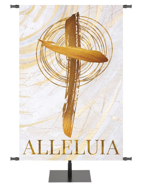 Church Banners with beloved Easter symbols, Palm Branches, The Cross, The Crown of Thorns, in hues of golds and bronzes. Understated yet stunning displays for the Easter season. Somber, rustic and profound. Satin Fabric. Sizes: 18" x 5', 2' x 6', 3' x 5', 4' x 6', 3' x 9', 5' x 7', 4' x 12', 5' x 15' and 8' x 12'. Easter Church Banners, Church Banners Designs, No Greater Love, Sunday Worship, Cross Symbol, Glitter Banner, Easter Banner, Church Banners, Christian Symbols